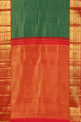 Green jacquard silk saree