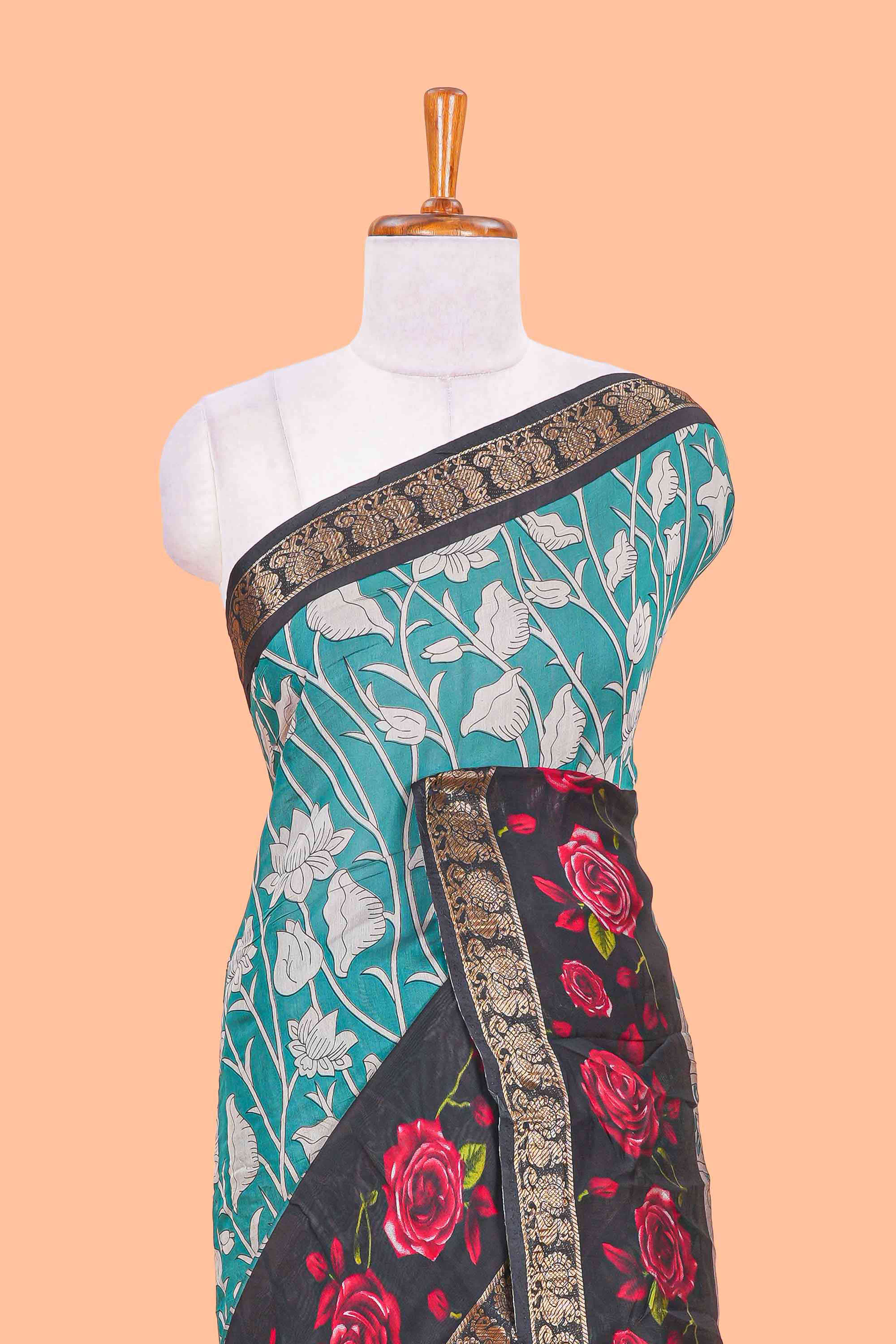 Green kalamkari print chanderi sarees