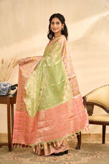 Green lightweight Kota cotton saree