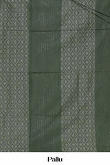 Green linen with thread stripes