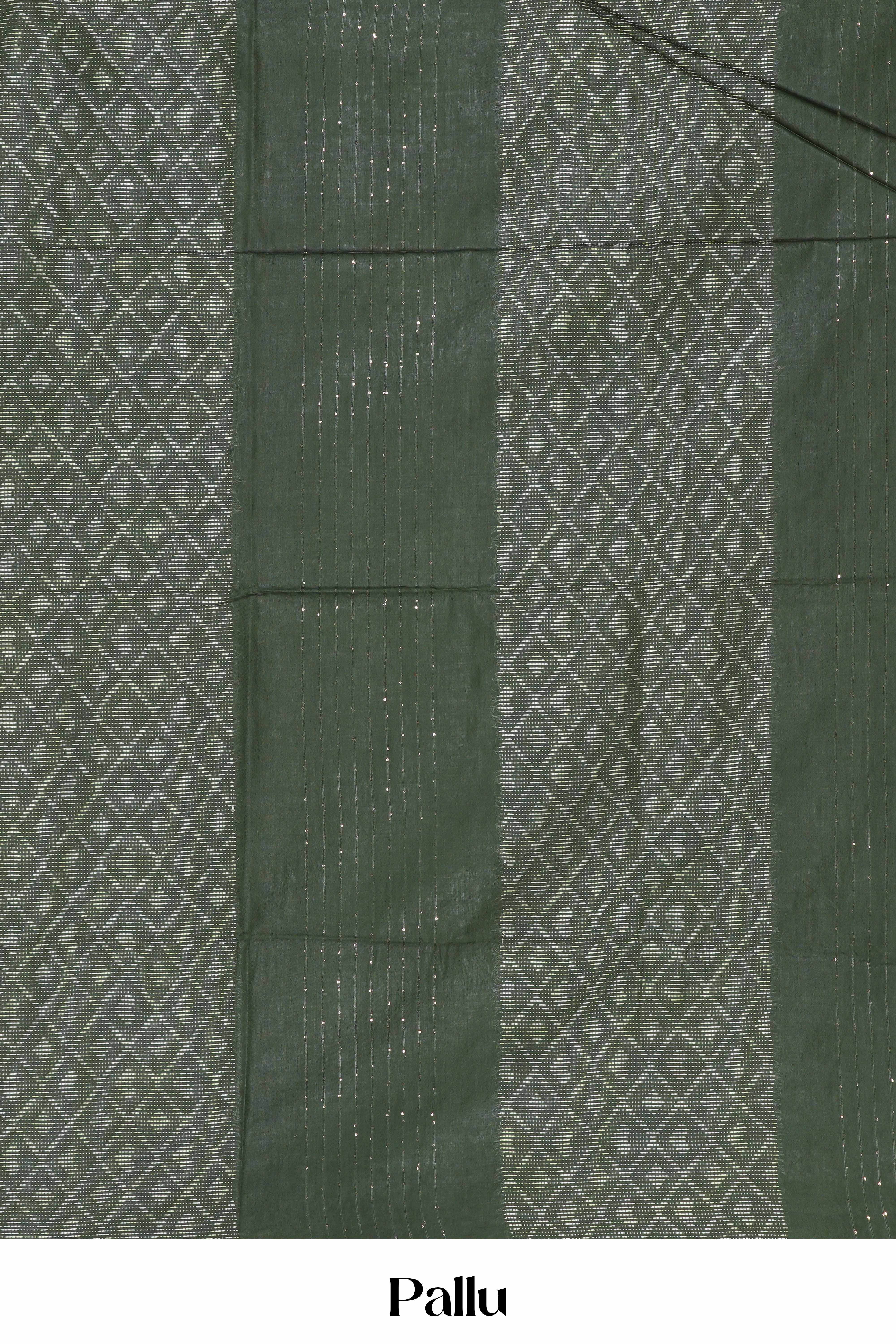 Green linen with thread stripes