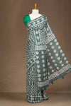 Green pure linen saree