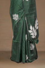 Green saree with Blouse coordinated pairing