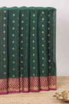 Green semisilk cotton weave