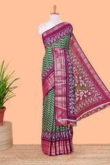 Green silk tussar texture