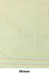 Green traditional chanderi saree warli motifs
