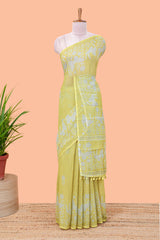 Green woven floral drape