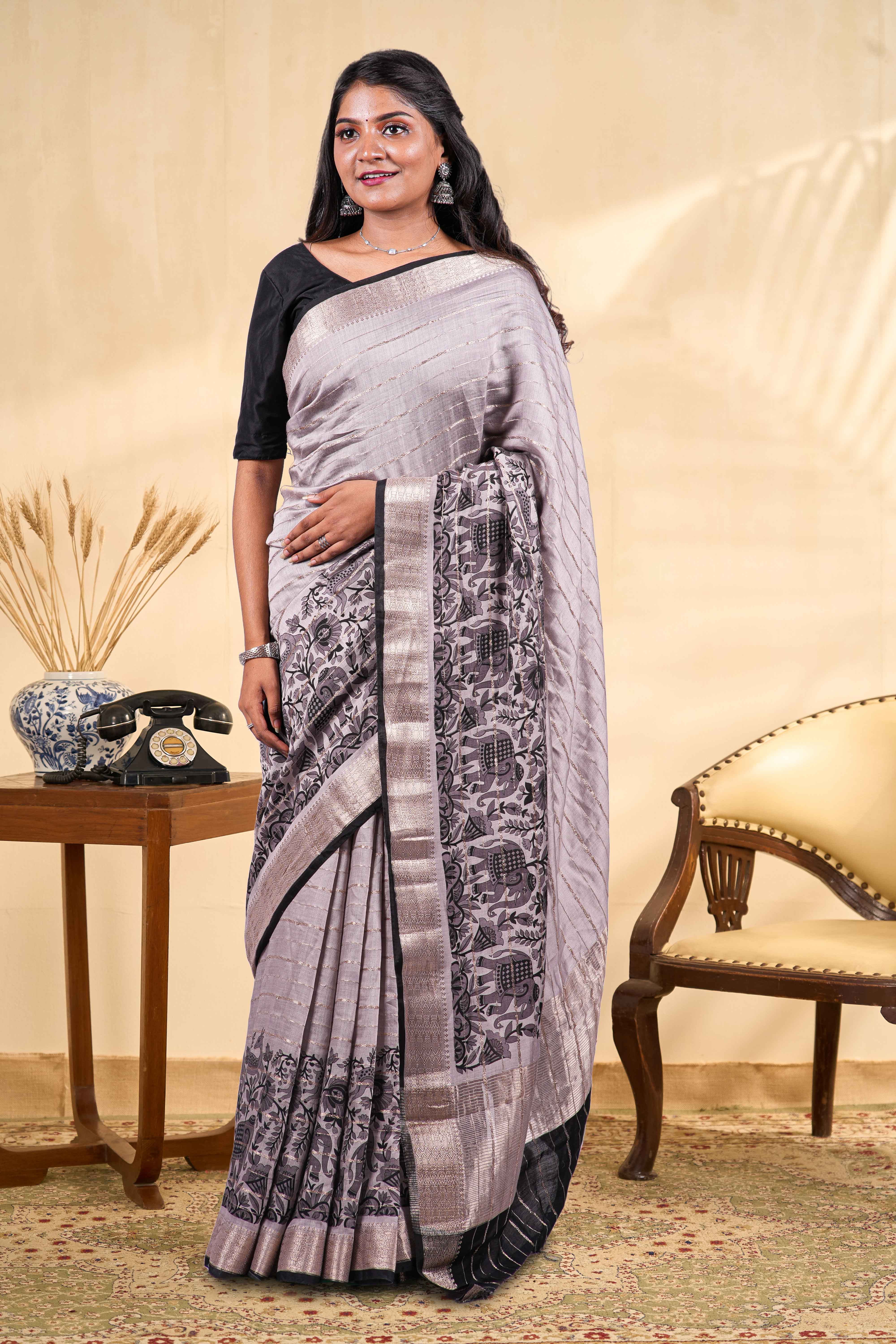Grey Dola Silk