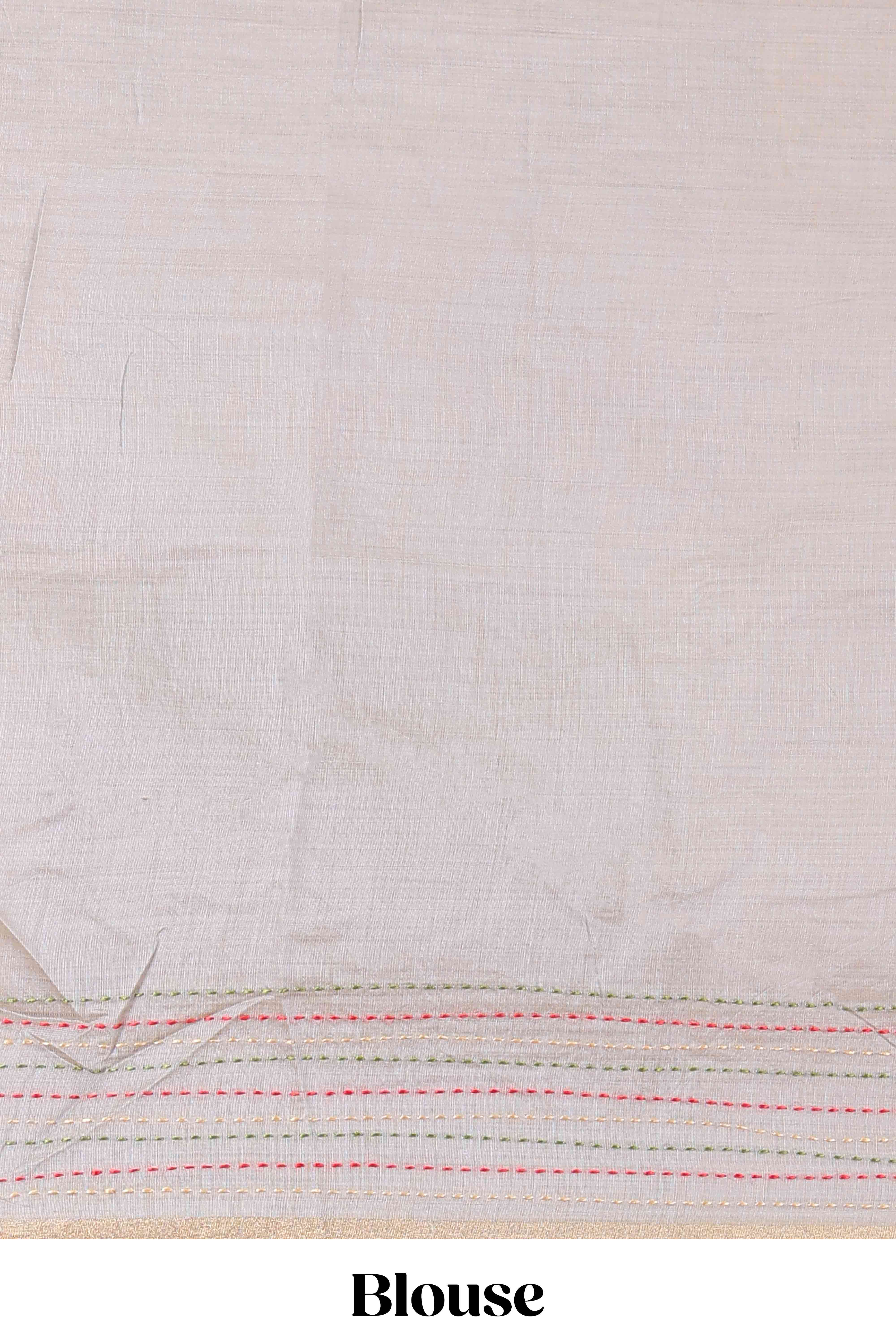 Grey casual chanderi cotton saree
