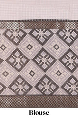 Grey casual wear chanderi cotton saree