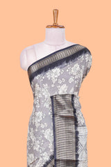 Grey dola jacquard border saree