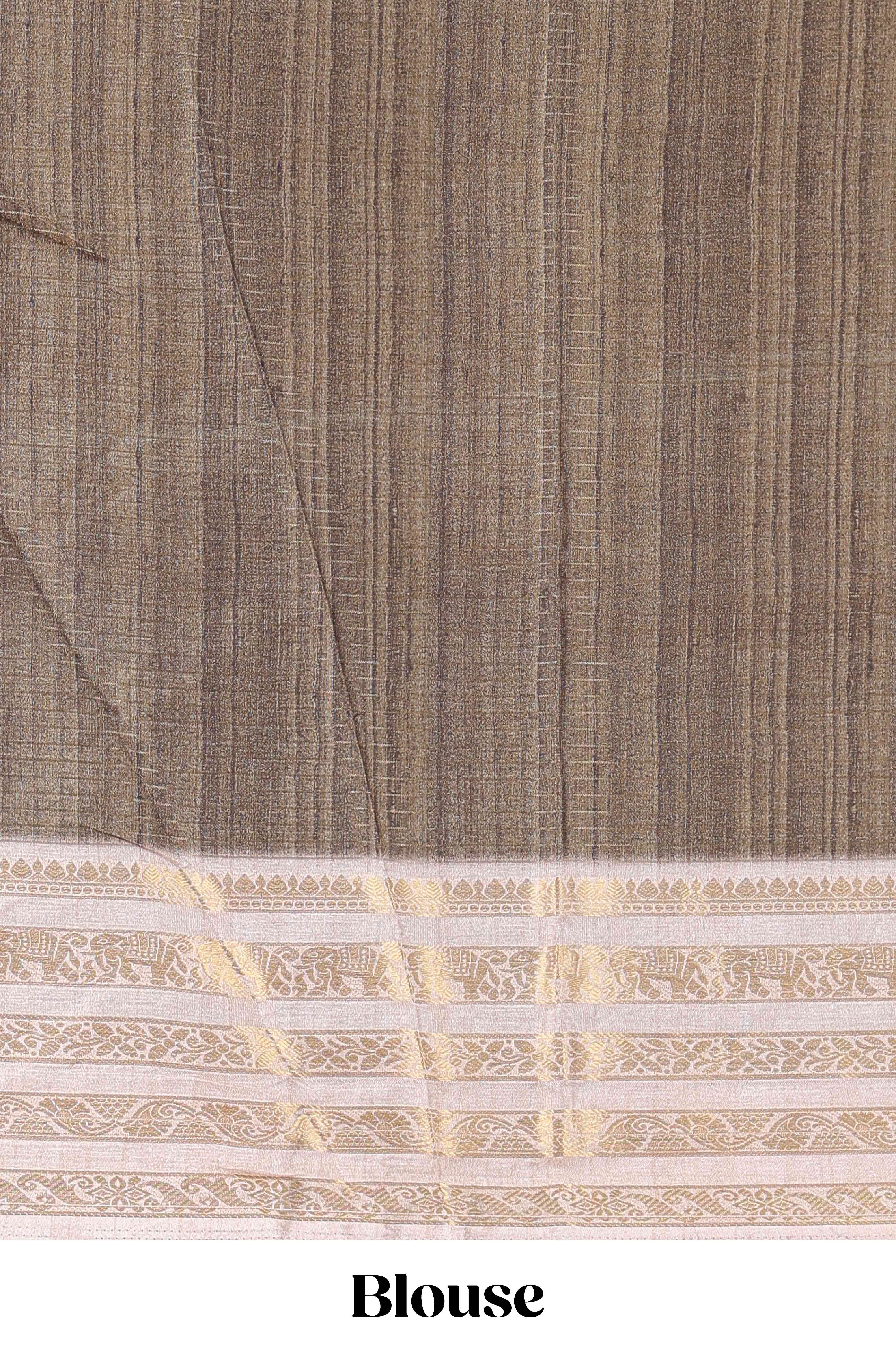 Grey dola silk traditional saree