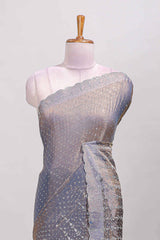 Grey festive designer saree