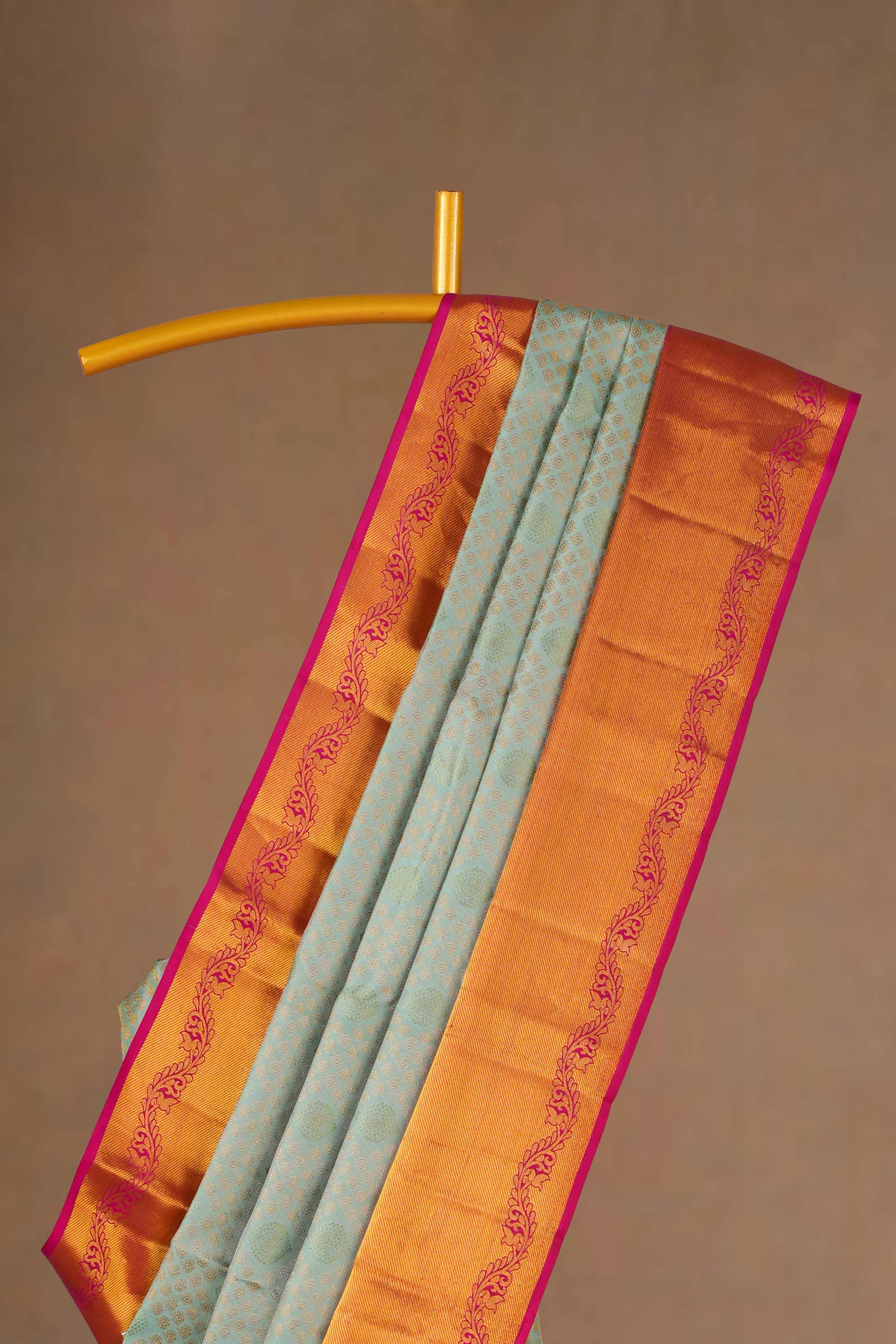 Grey maroon silk saree design