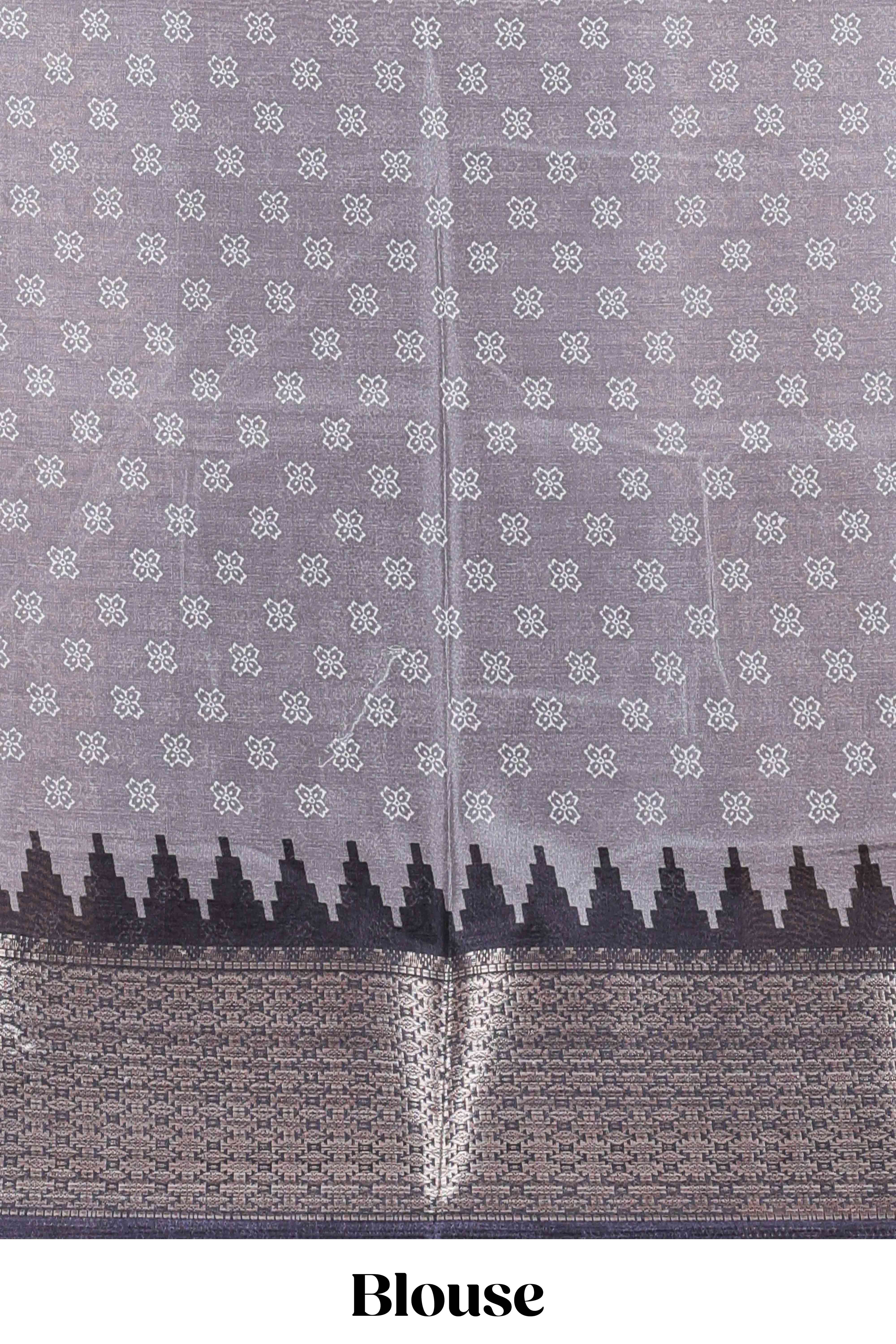 Grey semi dola festive saree