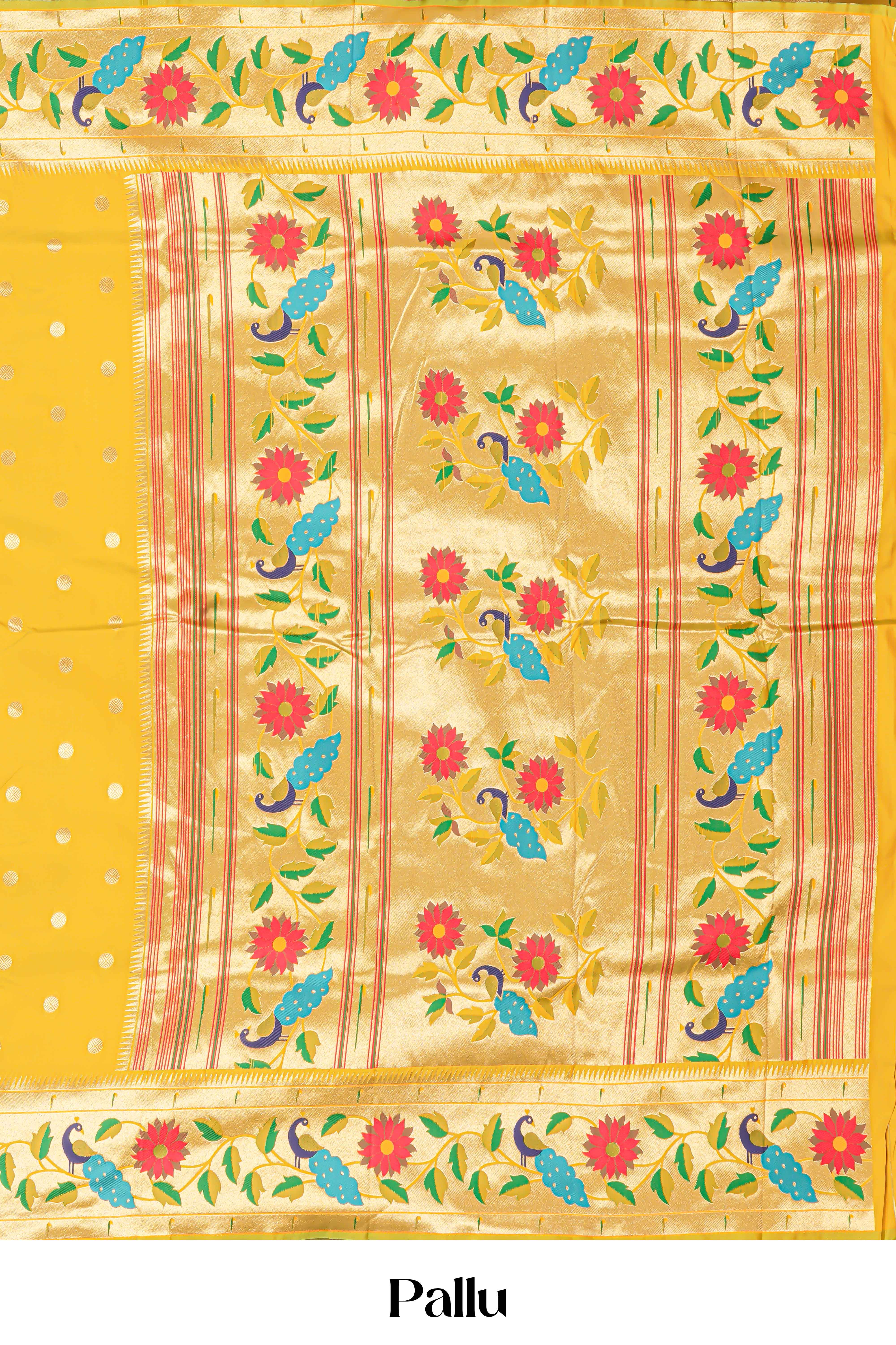 Haldi yellow art silk traditional saree