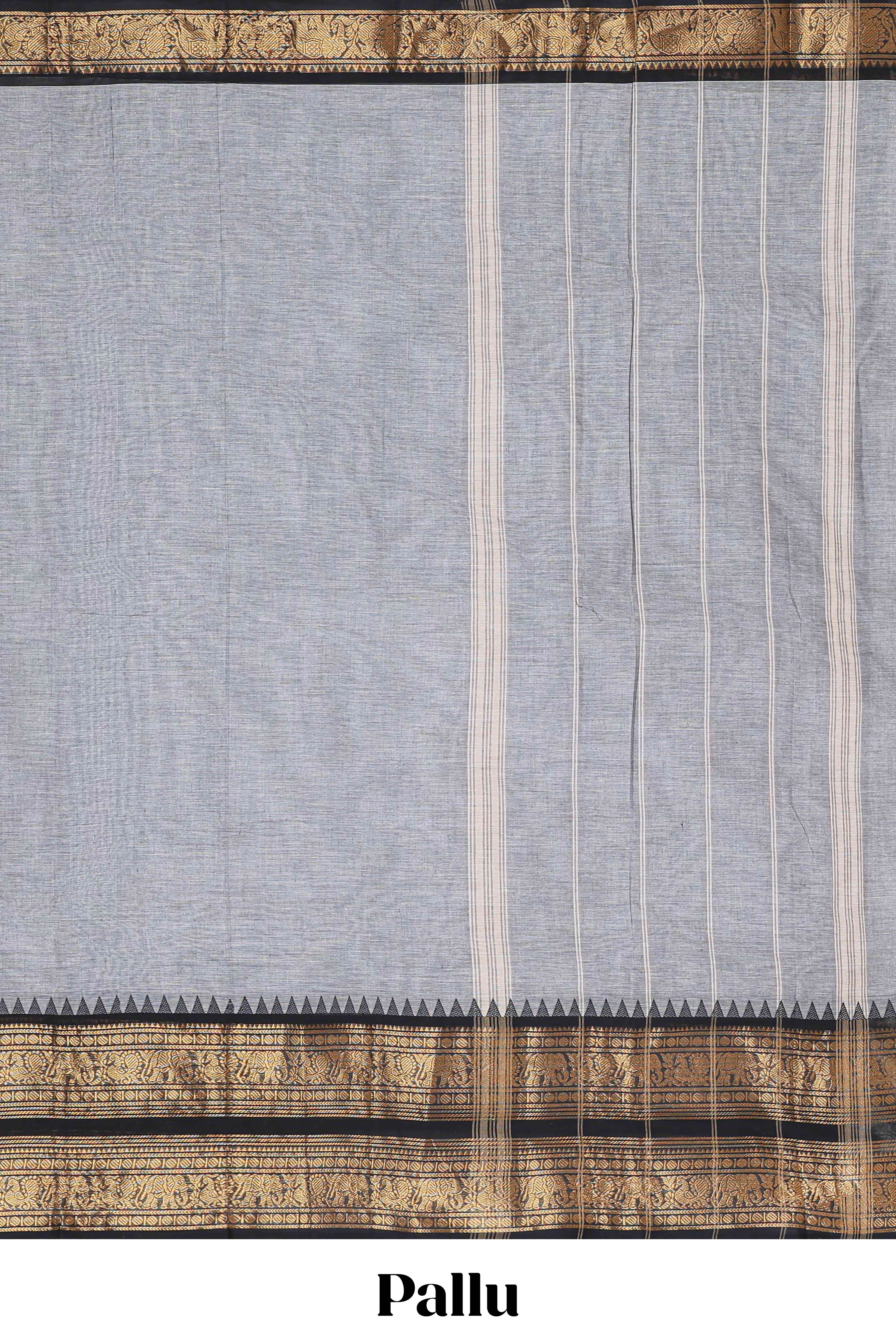 Hash Grey chettinad cotton saree