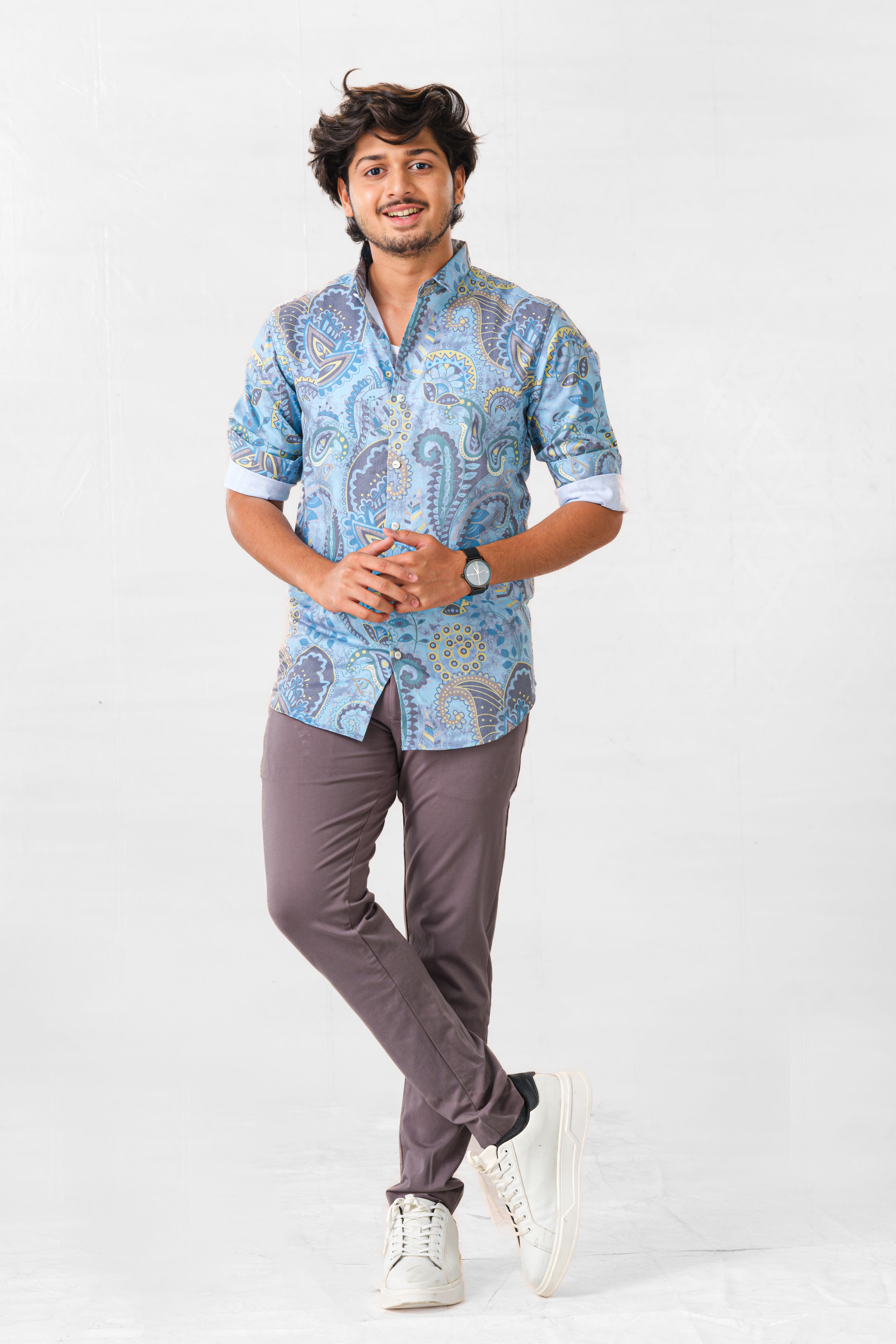 Kalamkari casual mens shirt