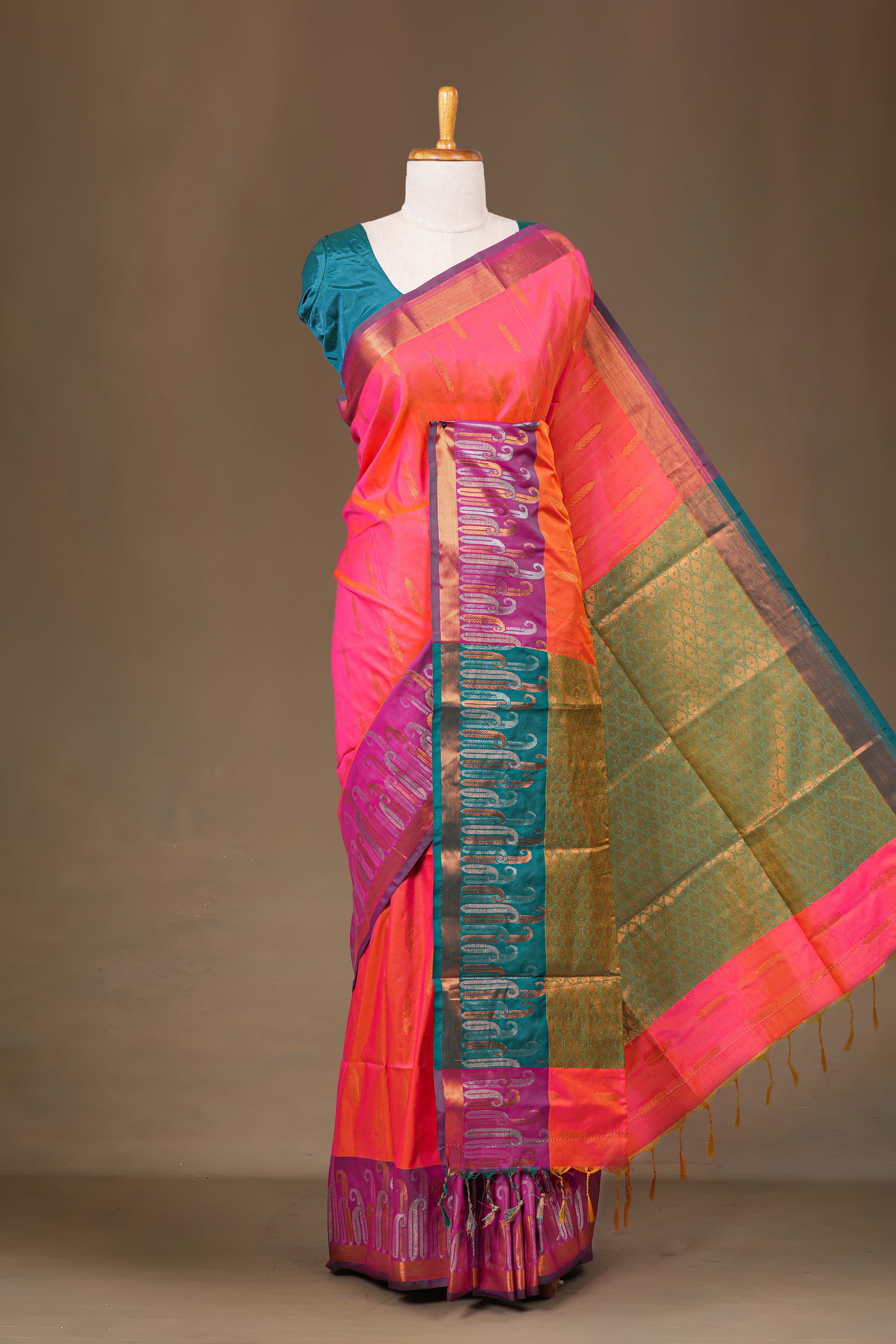 Kathan silk gold zari saree