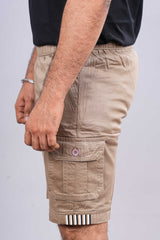 Khaki cargo summer shorts
