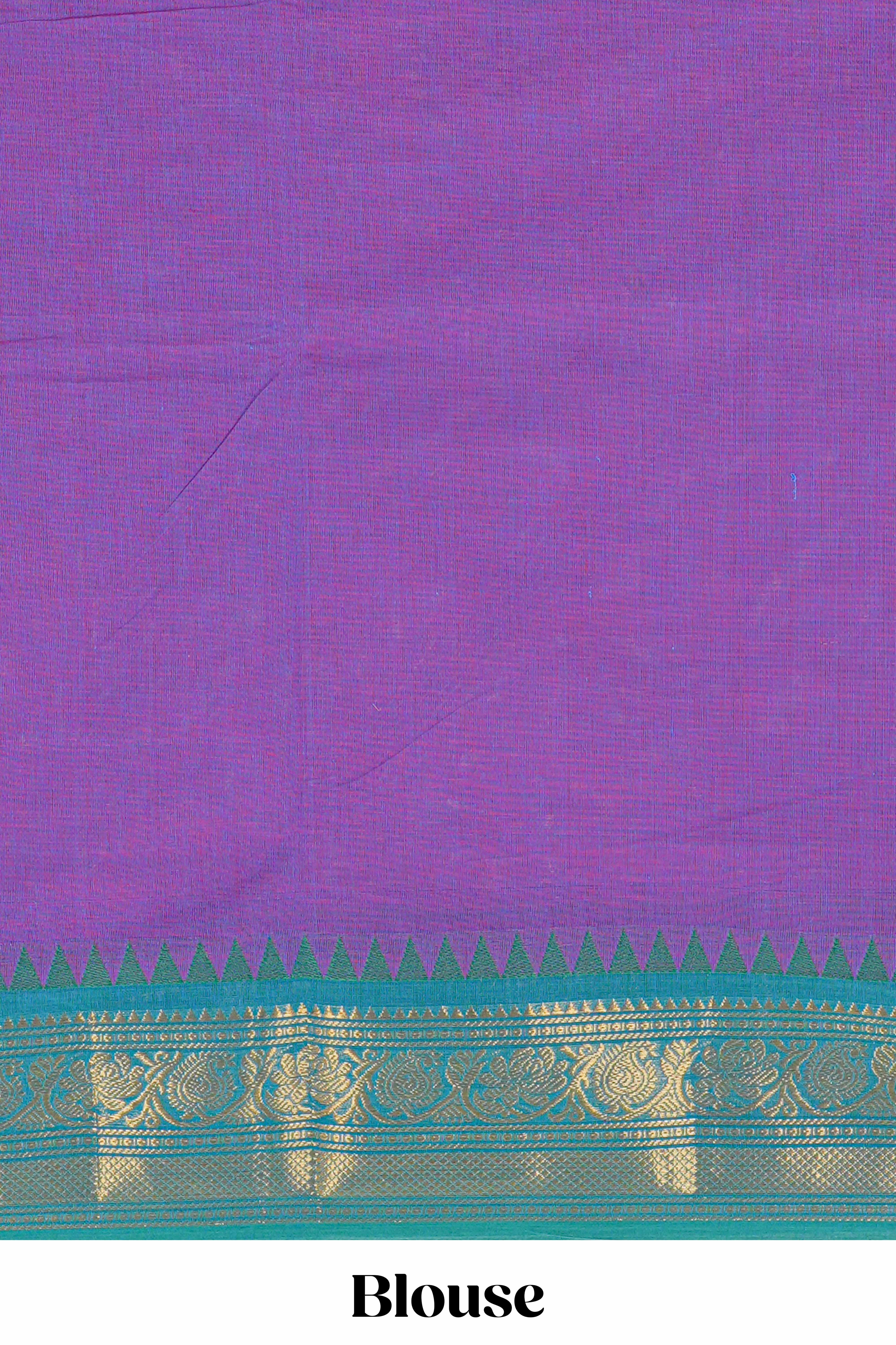 Lavender Chettinad cotton saree with elegant pallu design