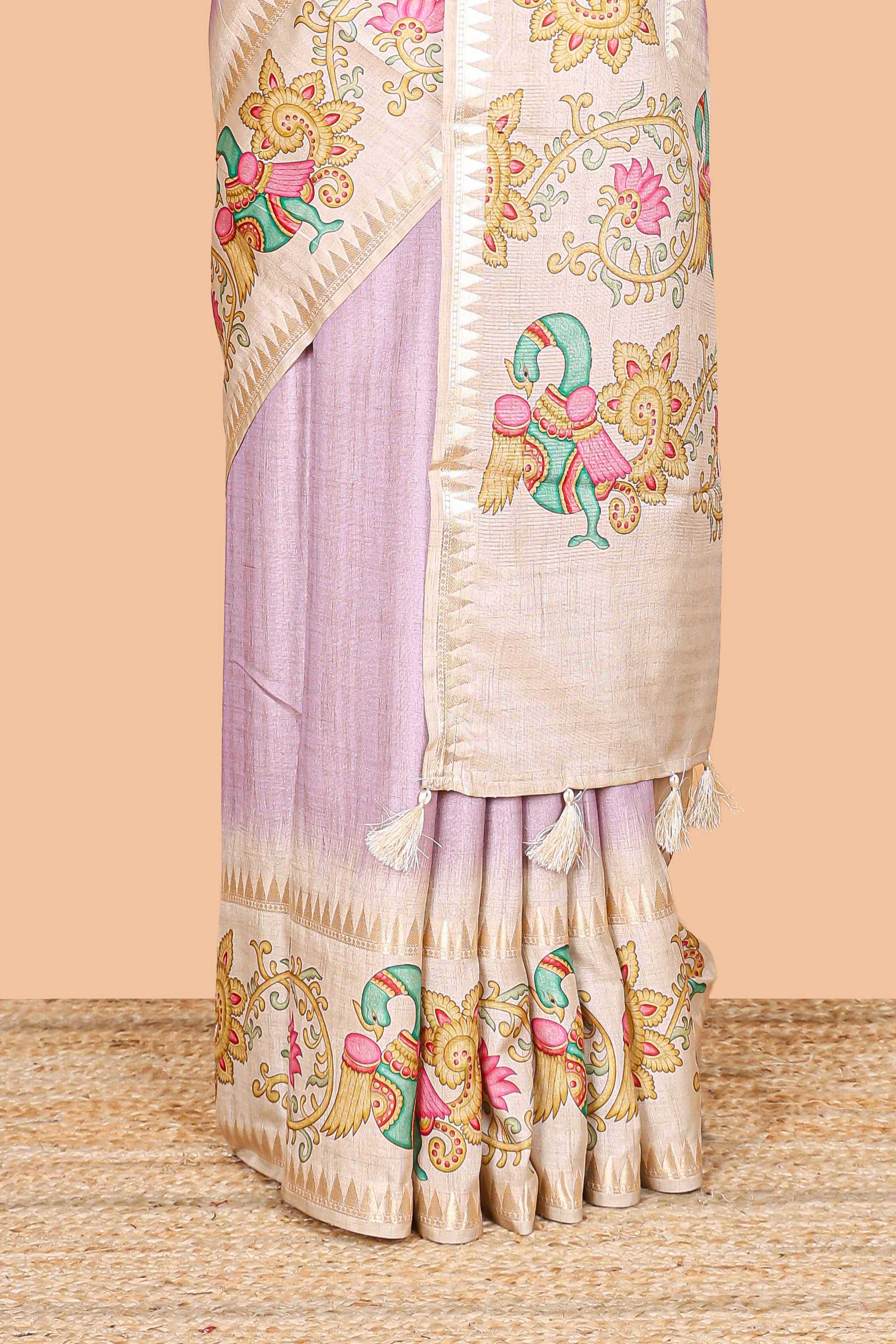 Lavender Decorative pallu print