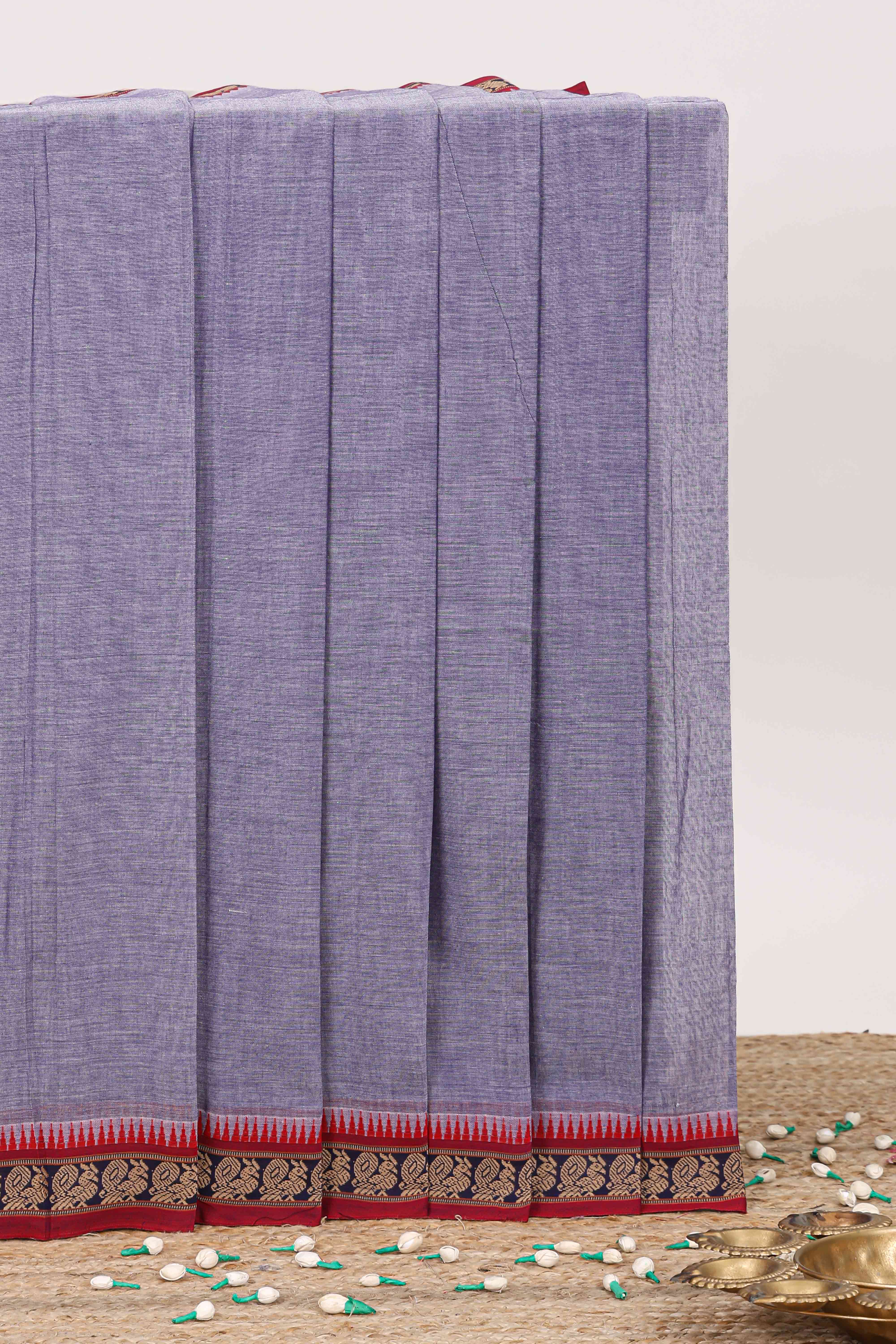 Lavender Narayanpet cotton saree