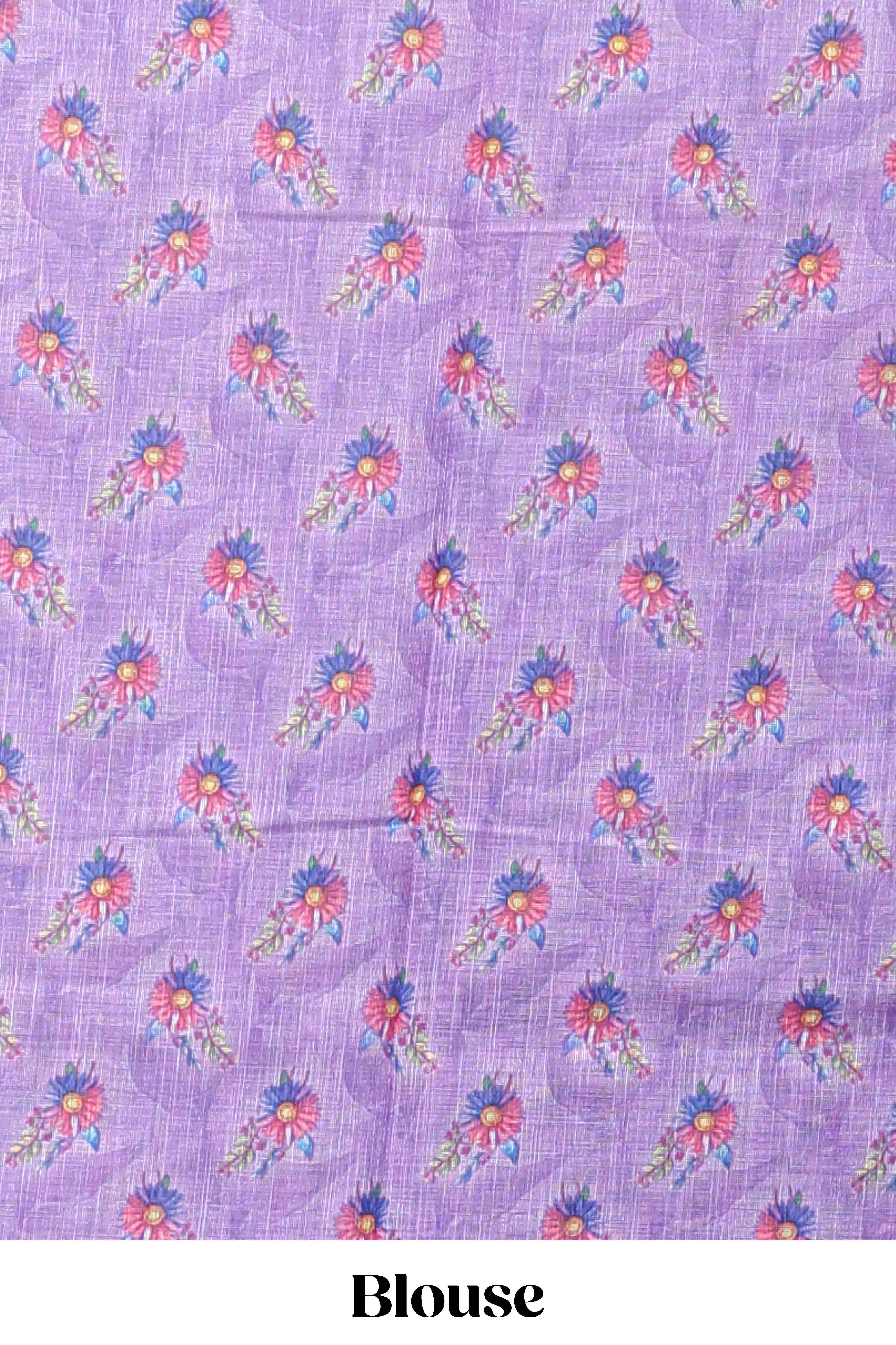 Lavender casual linen sarees
