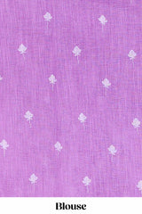Lavender cotton linen sarees with floral patter