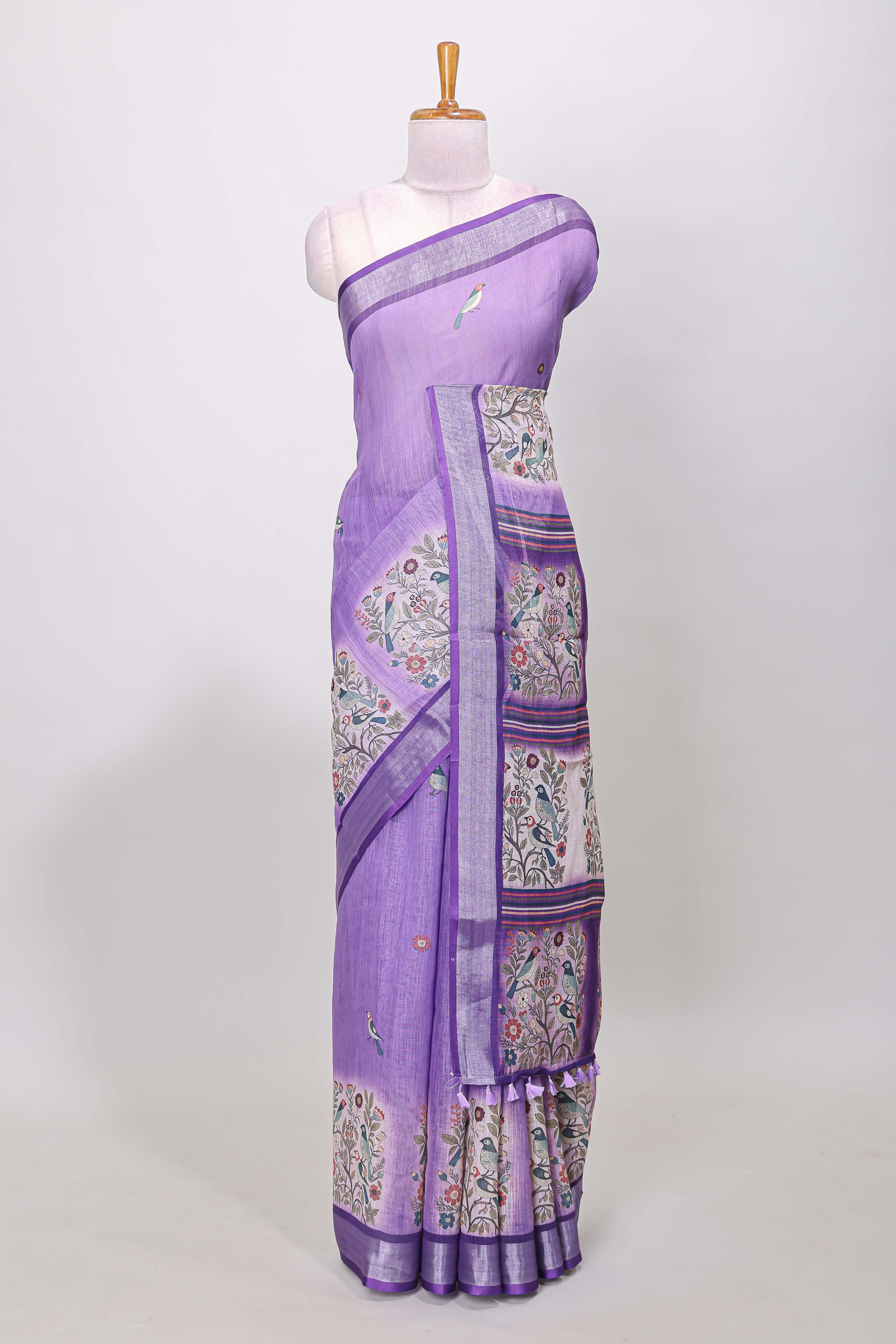 Lavender elegant floral saree