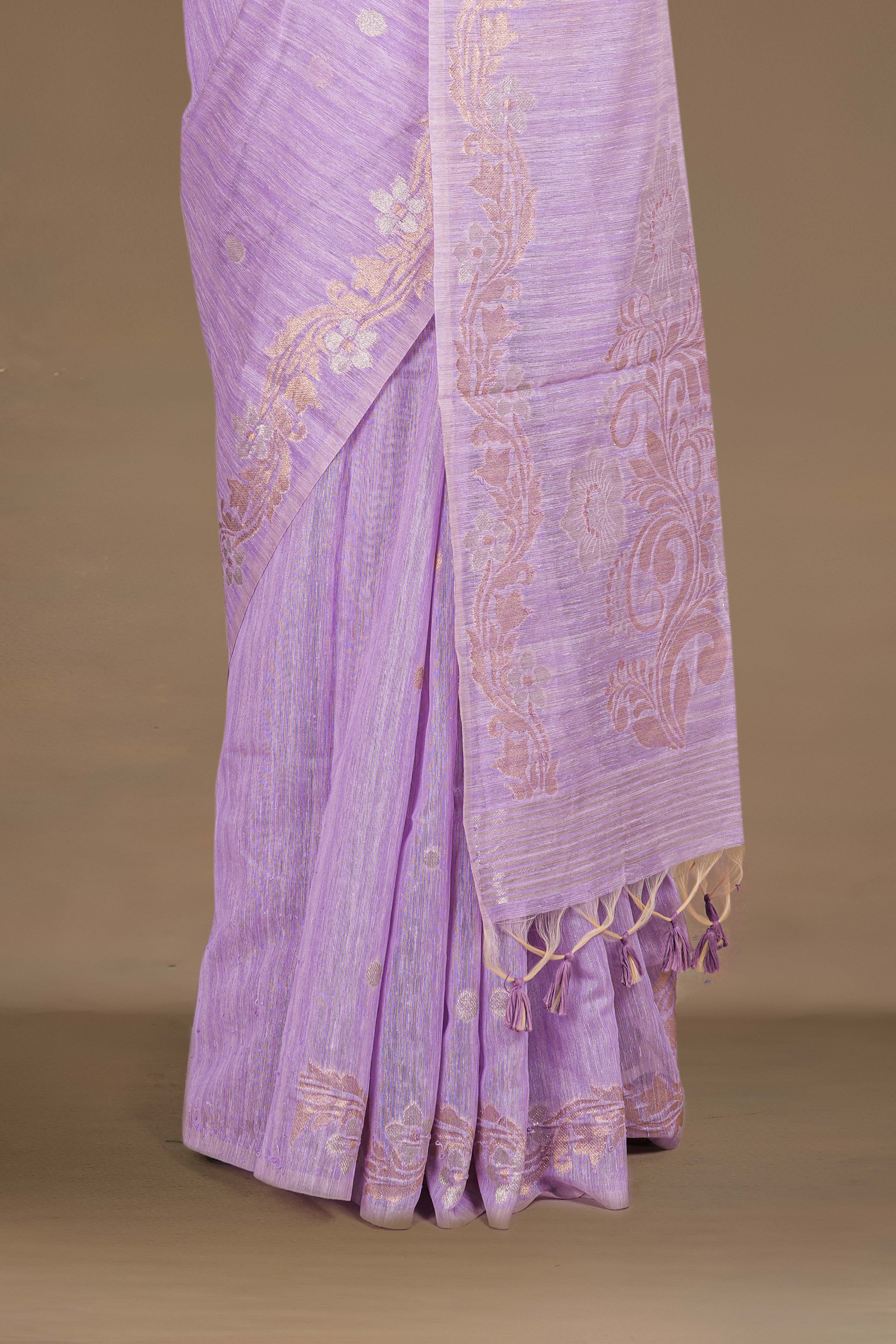 Lavender elegant metallic saree