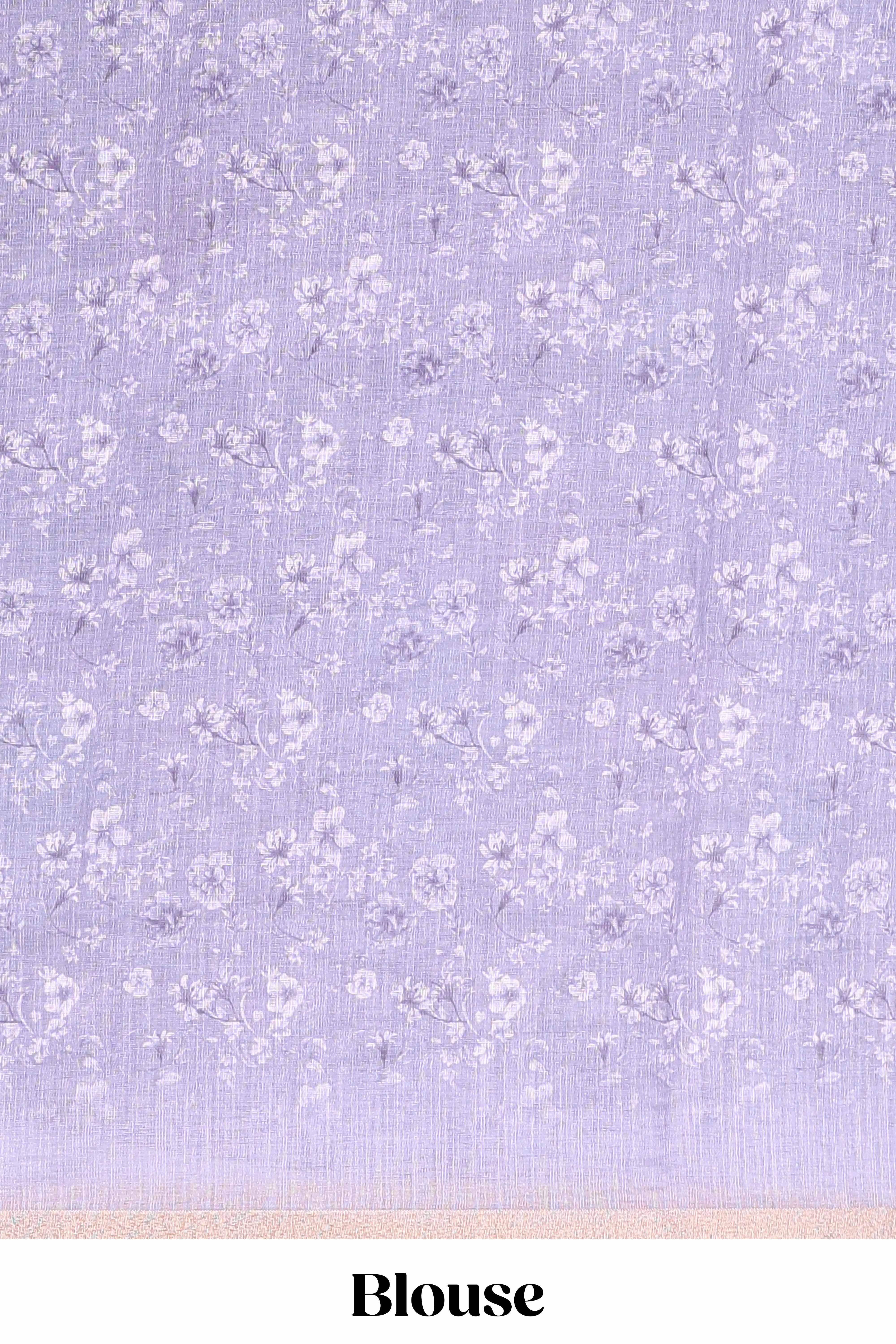 Lavender ethnic linen cotton saree