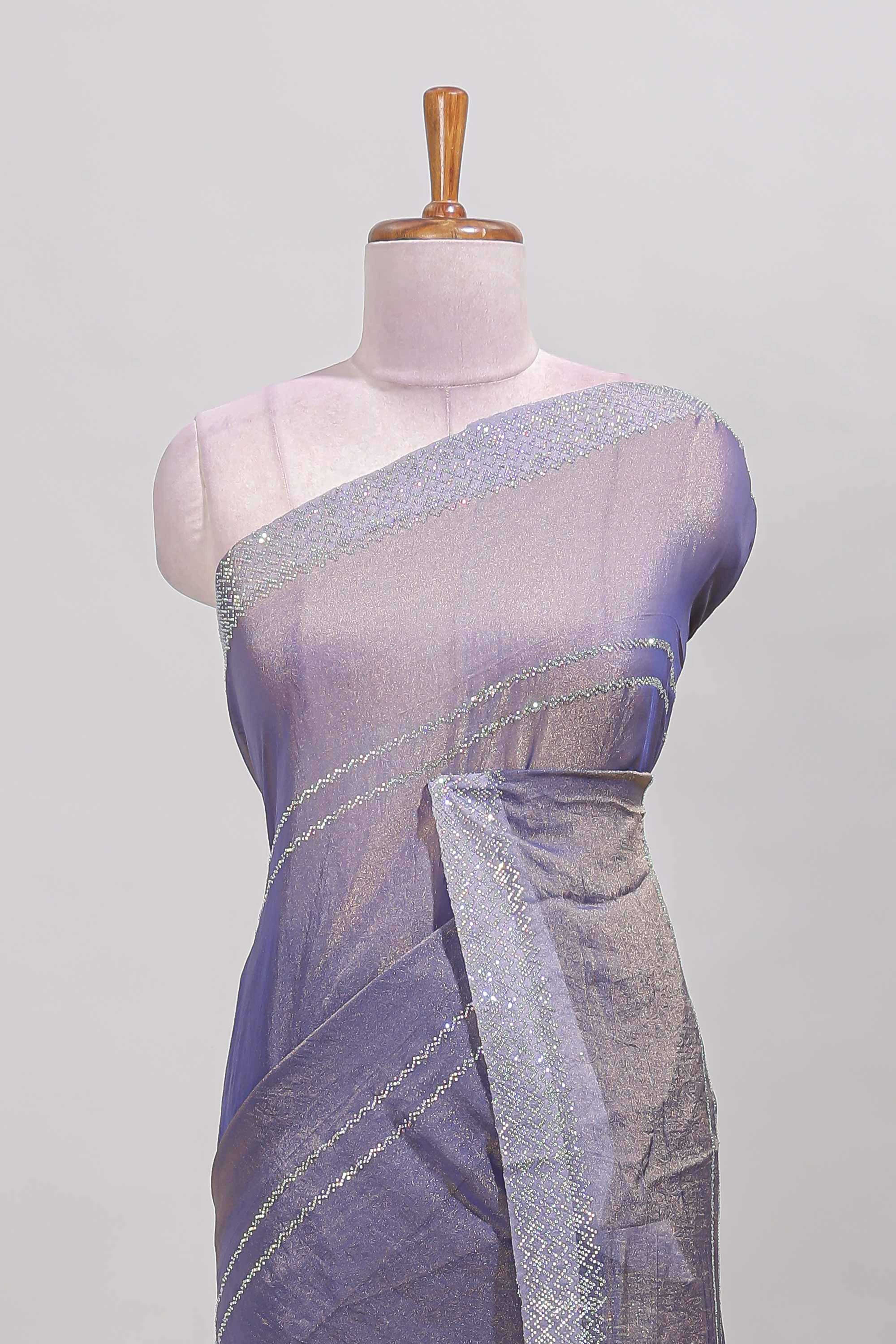 Lavender festive chamki saree