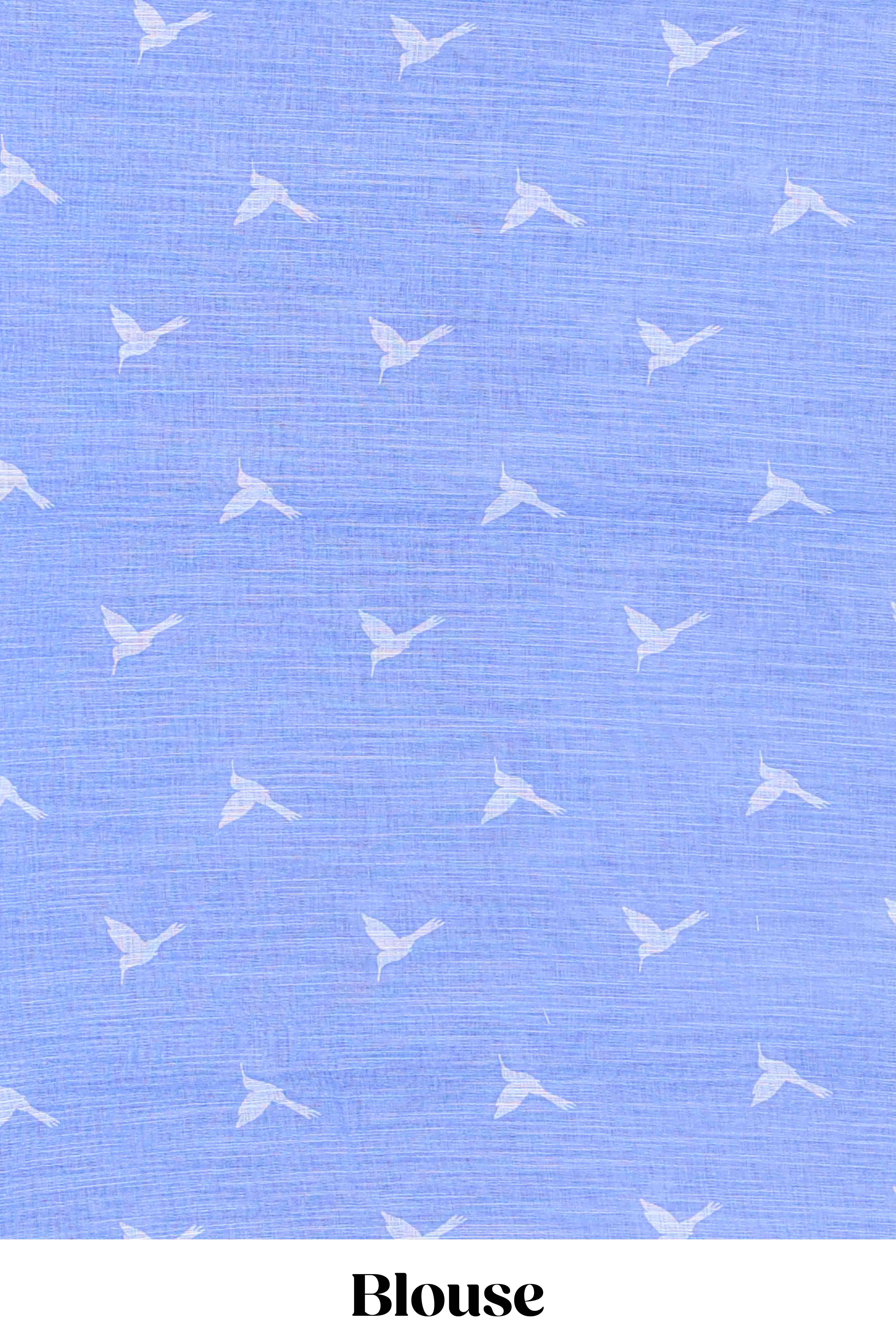Lavender linen cotton saree with subtle motifs