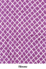 Lavender linen floral saree