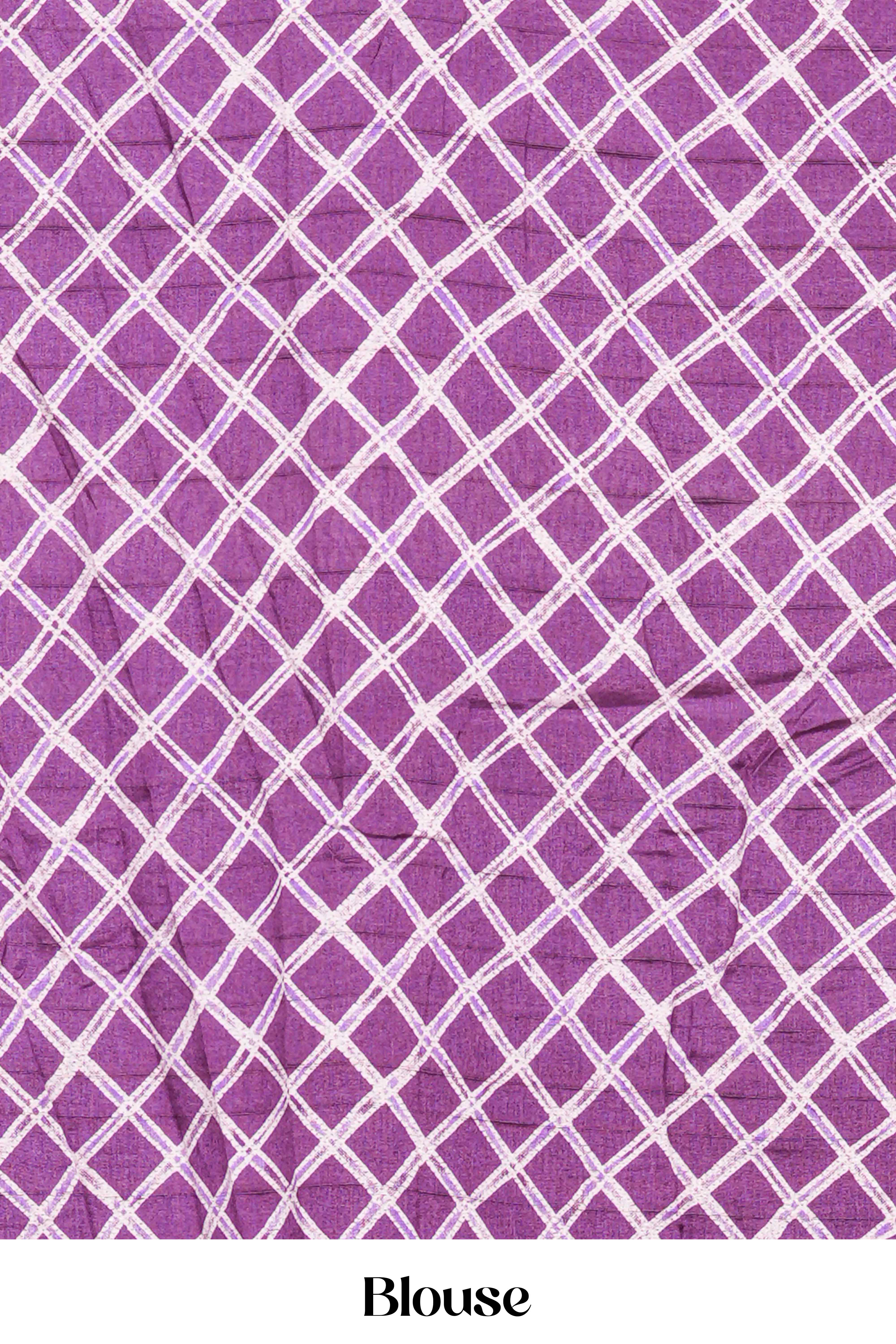 Lavender linen floral saree