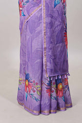 Lavender matching blouse saree