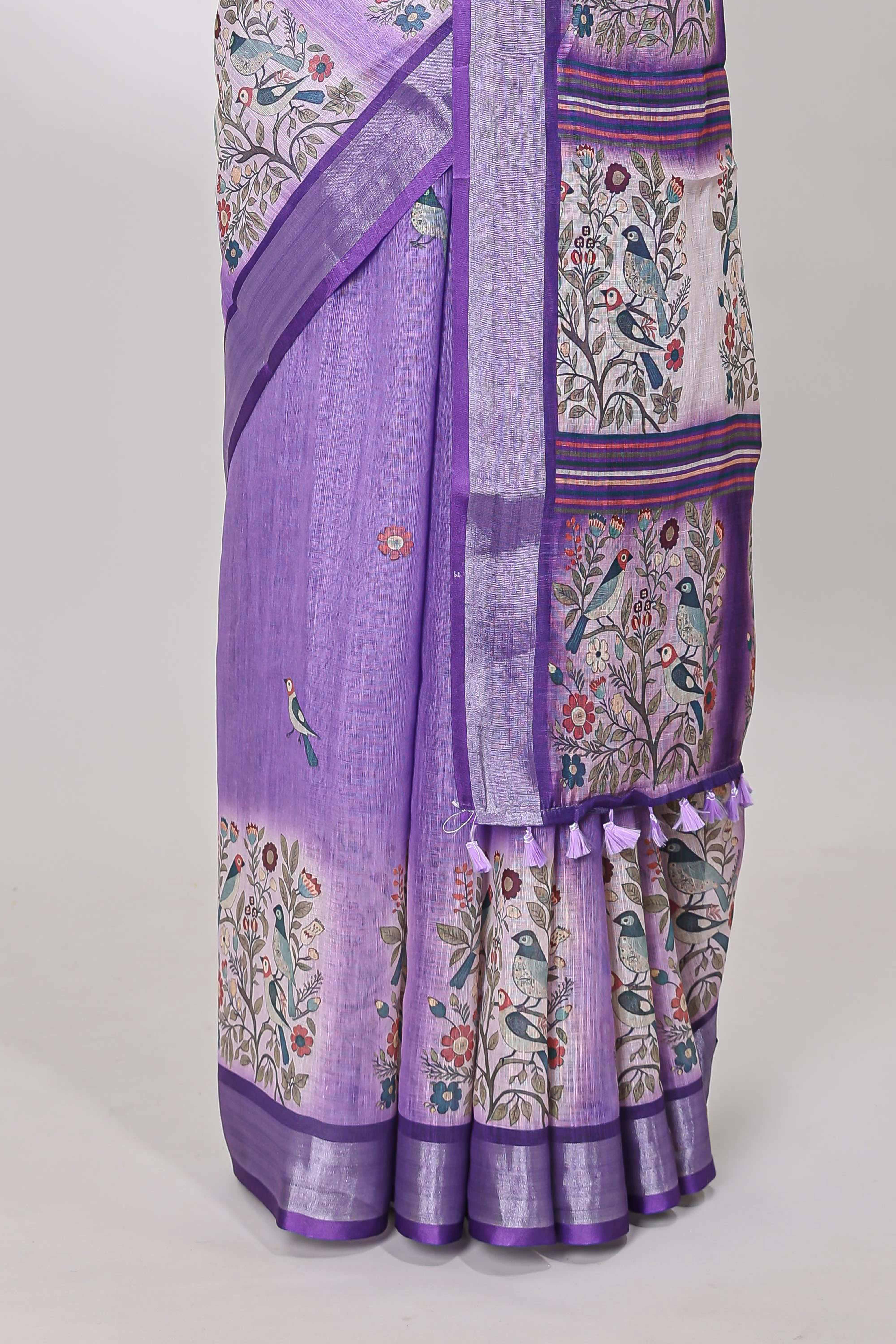 Lavender occasion wear saree