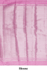 Lavender raw silk blouse piece saree