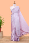 Lavender satin crepe crush saree