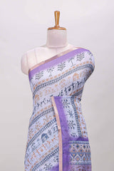 Lavender self zari border