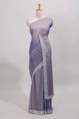 Lavender striped chamki saree