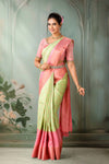 Light green pure silk saree