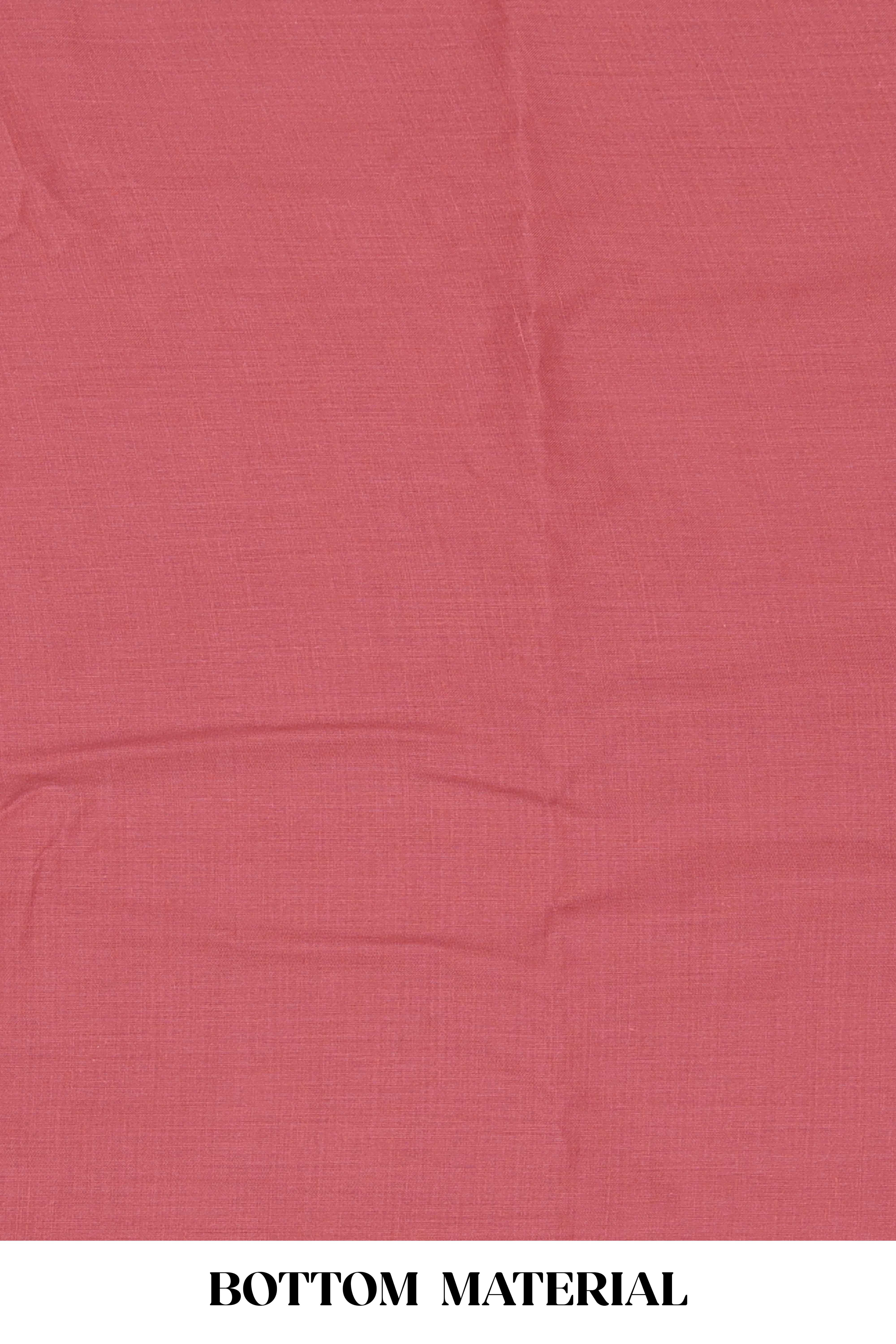 Light red cotton thread work suit