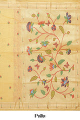 Light yellow elegant woven saree