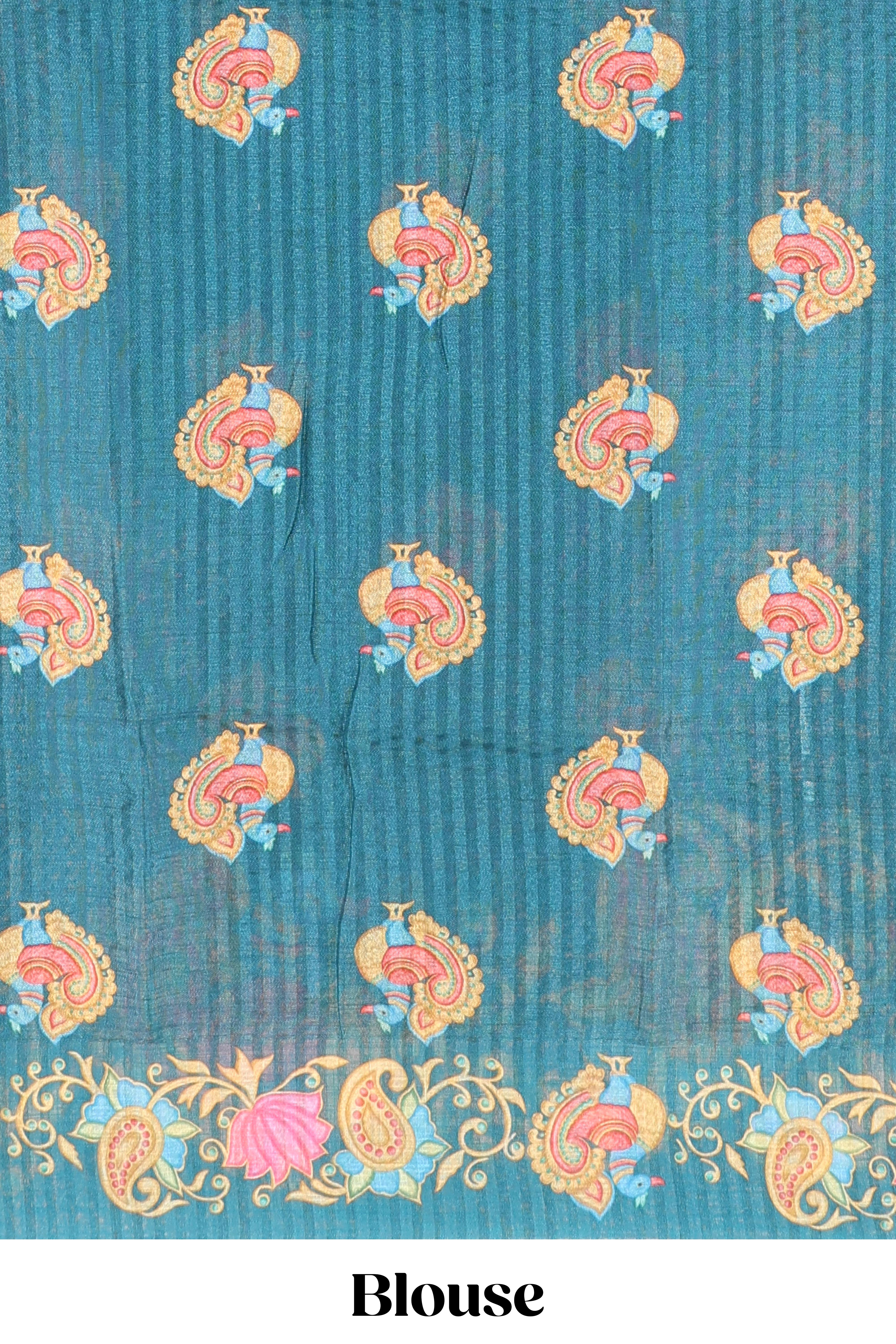 Linen artisanal festive saree