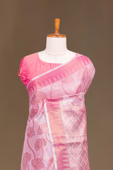 Linen tissue saree with motifs