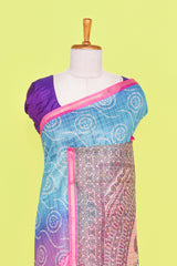 Madhubani print pallu saree