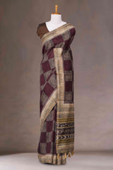 Maroon Tussar Cotton