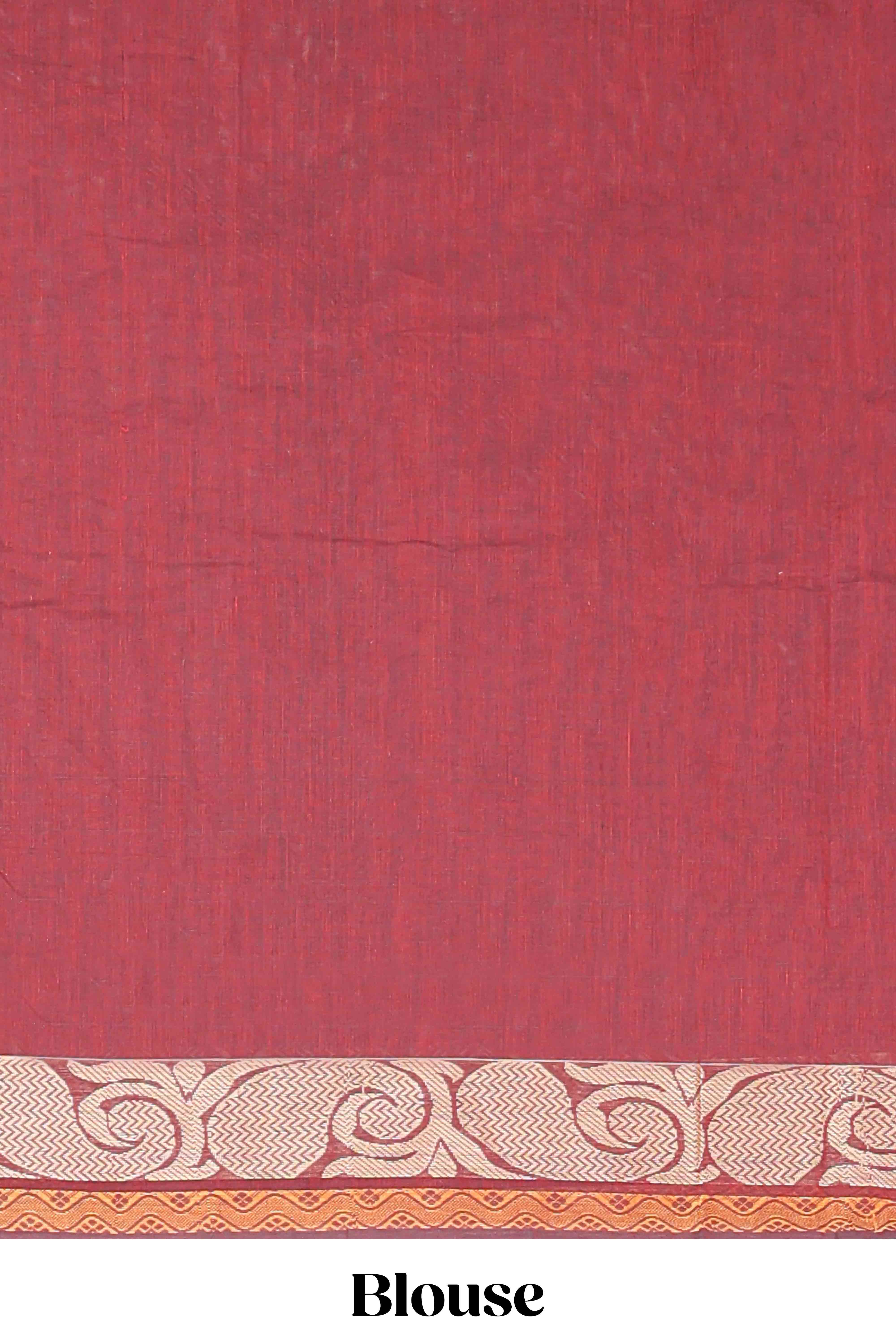 Maroon casual kanchi cotton saree